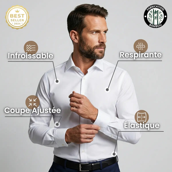 Norvetti | Chemise Infroissable à Coupe Ajustée